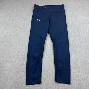 Under Armour Leggings Womens Medium Blue Compression HeatGear‎ Gym Training Yoga